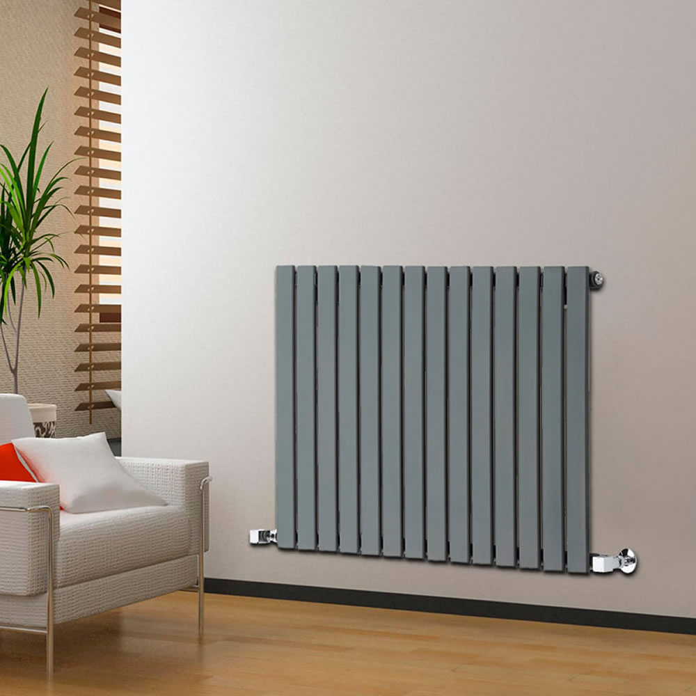 Delta - Anthracite Horizontal Single Slim-Panel Designer Radiator - 25" x 38.5"