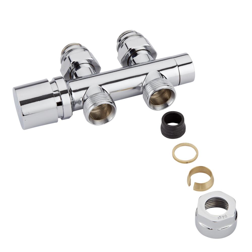 Hudson Reed Chrome Manual Straight H-Block Radiator Valve