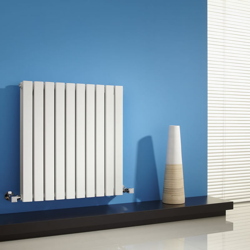 Sloane - White Horizontal Double Flat-Panel Designer Radiator - 25" x 23.5"