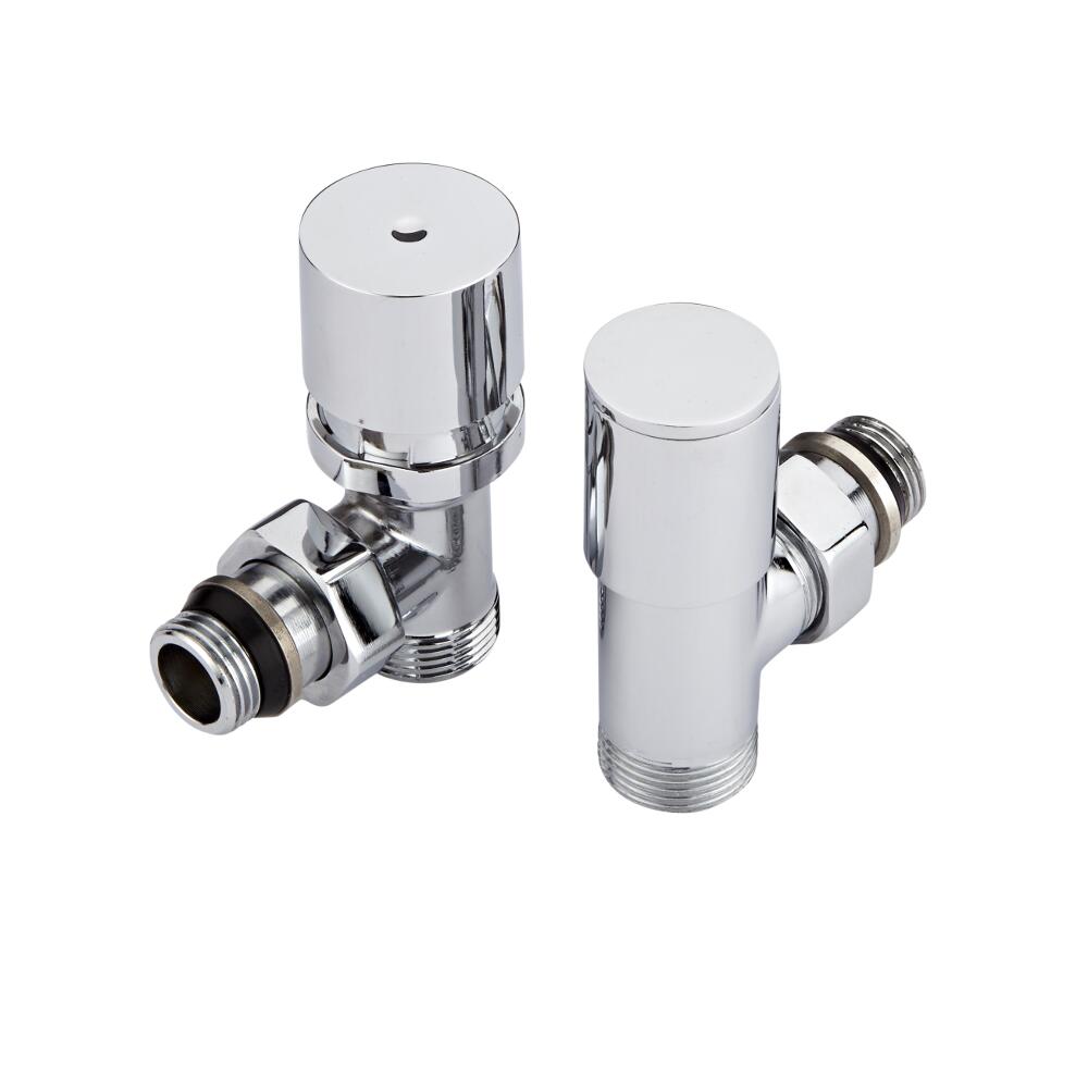Hudson Reed Minimalist Chrome Thermostatic Angled Radiator Valves (Pair)
