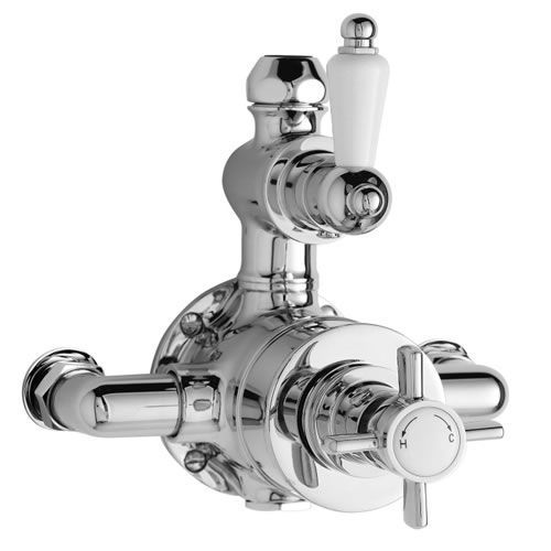 Traditional Twin Exposed Thermostatic Bathroom Shower Faucet Valve