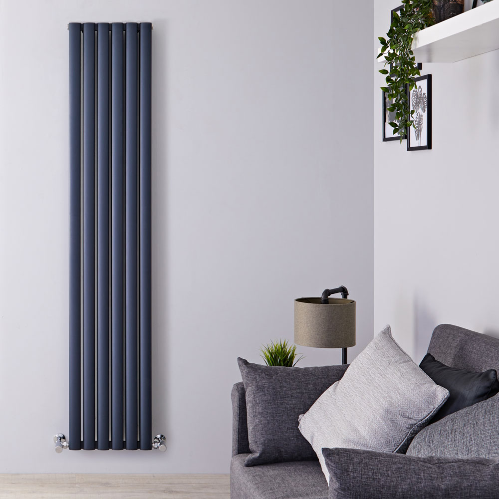 Revive Air - Anthracite Aluminum Vertical Double-Panel Designer Radiator - 70.75" x 13.75"