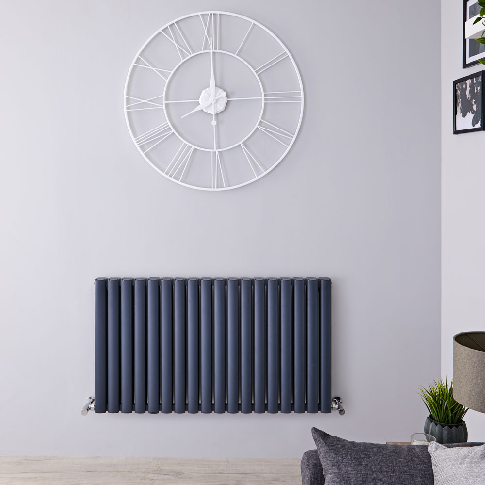 Revive Air - Anthracite Aluminum Horizontal Double-Panel Designer Radiator - 23.5" x 42.25"