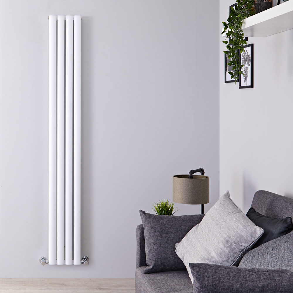 Revive Air - White Aluminum Vertical Double-Panel Designer Radiator - 70.75" x 9"