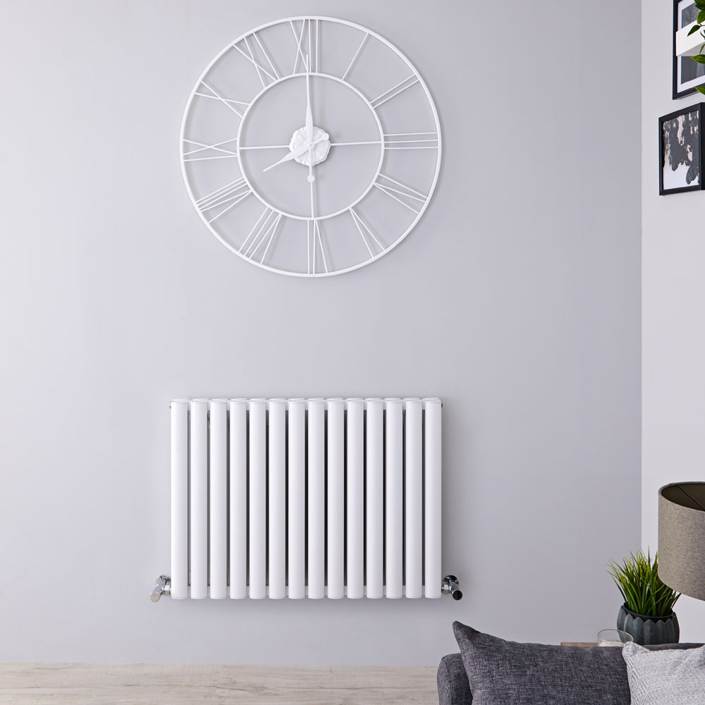 Revive Air - White Aluminum Horizontal Double-Panel Designer Radiator - 23.5" x 32.75"