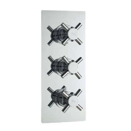 Kristal Concealed Thermostatic Triple Shower Faucet Valve 2 Outlet Options