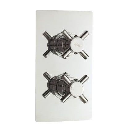 Kristal Concealed Thermostatic Twin Shower Faucet Valve with Diverter 2 Outlet Options