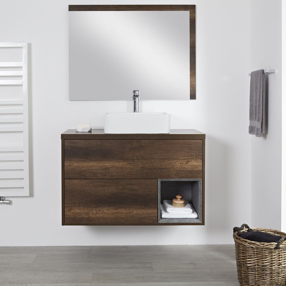 Hoxton – 39.5” Dark Oak Console Vessel Sink Vanity