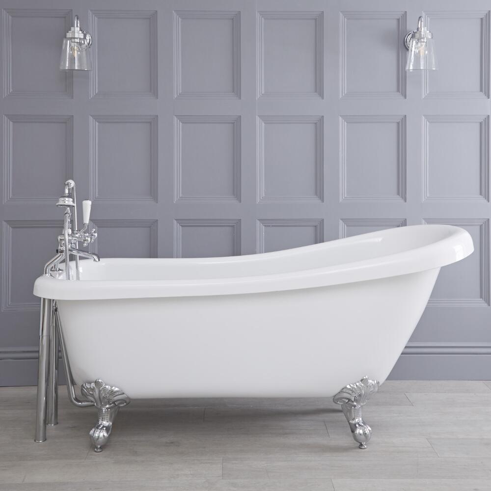 Traditional Acylic Freestanding Slipper Bath Tub 65"