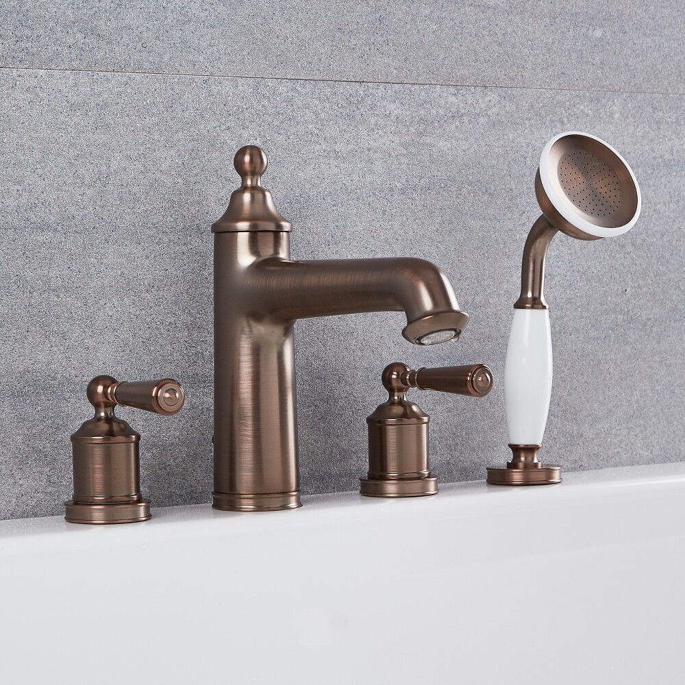 Colworth - Traditional Oil-Rubbed Bronze Roman Tub Faucet with Hand Shower