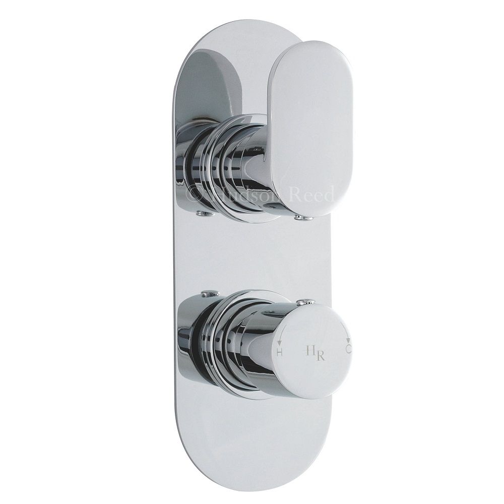Cloud 9 Concealed Thermostatic Twin Shower Faucet Valve with Diverter 2 Outlet Options - Chrome Finish