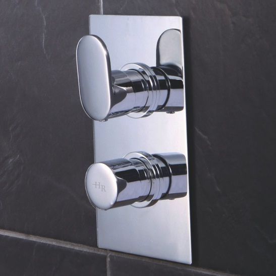 Cloud 9 Concealed Thermostatic Twin Shower Faucet Valve with Diverter 2 Outlet Options