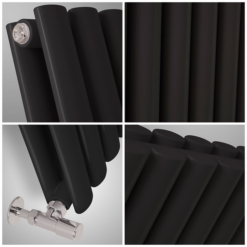 Revive - Black Vertical Double-Panel Designer Radiator - 63