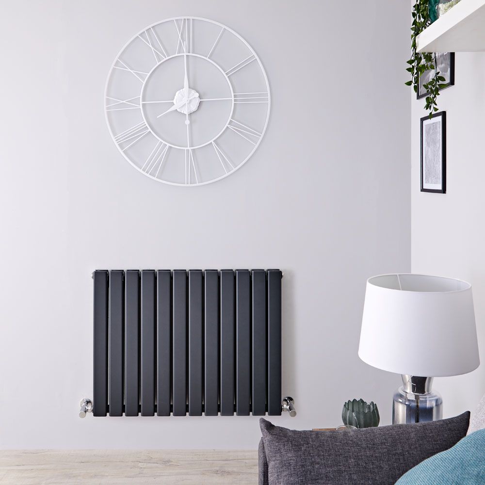 Delta Radiator Delta - Anthracite Horizontal Double Slim-Panel Designer Radiator - 25 ...