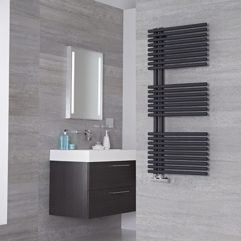 Iseo - Anthracite Hydronic Designer Towel Warmer - 44