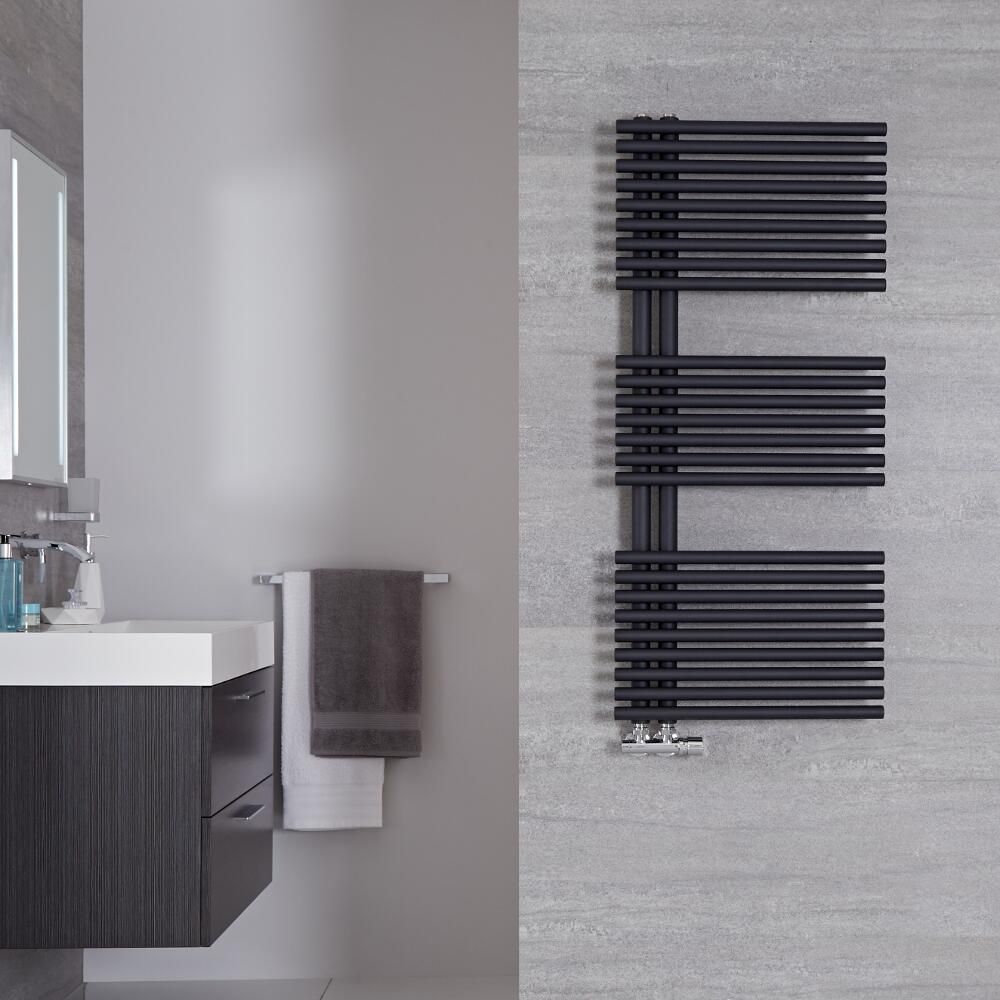 Iseo - Anthracite Hydronic Designer Towel Warmer - 44