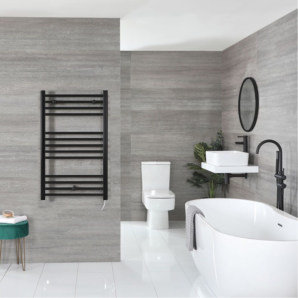 Nox Electric Matte Black Flat Plug In Towel Warmer 39 3 8 x 19 5 8