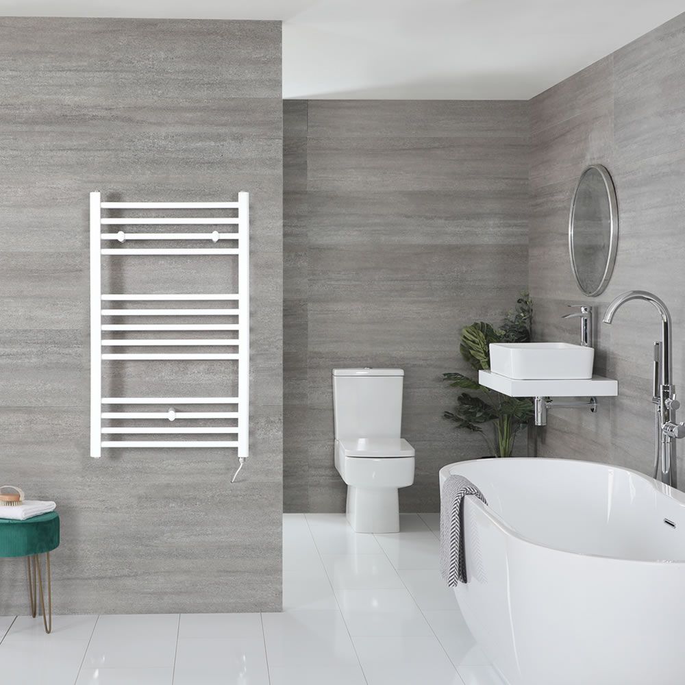 Ive Electric White Flat Plug In Towel Warmer 39 x 24