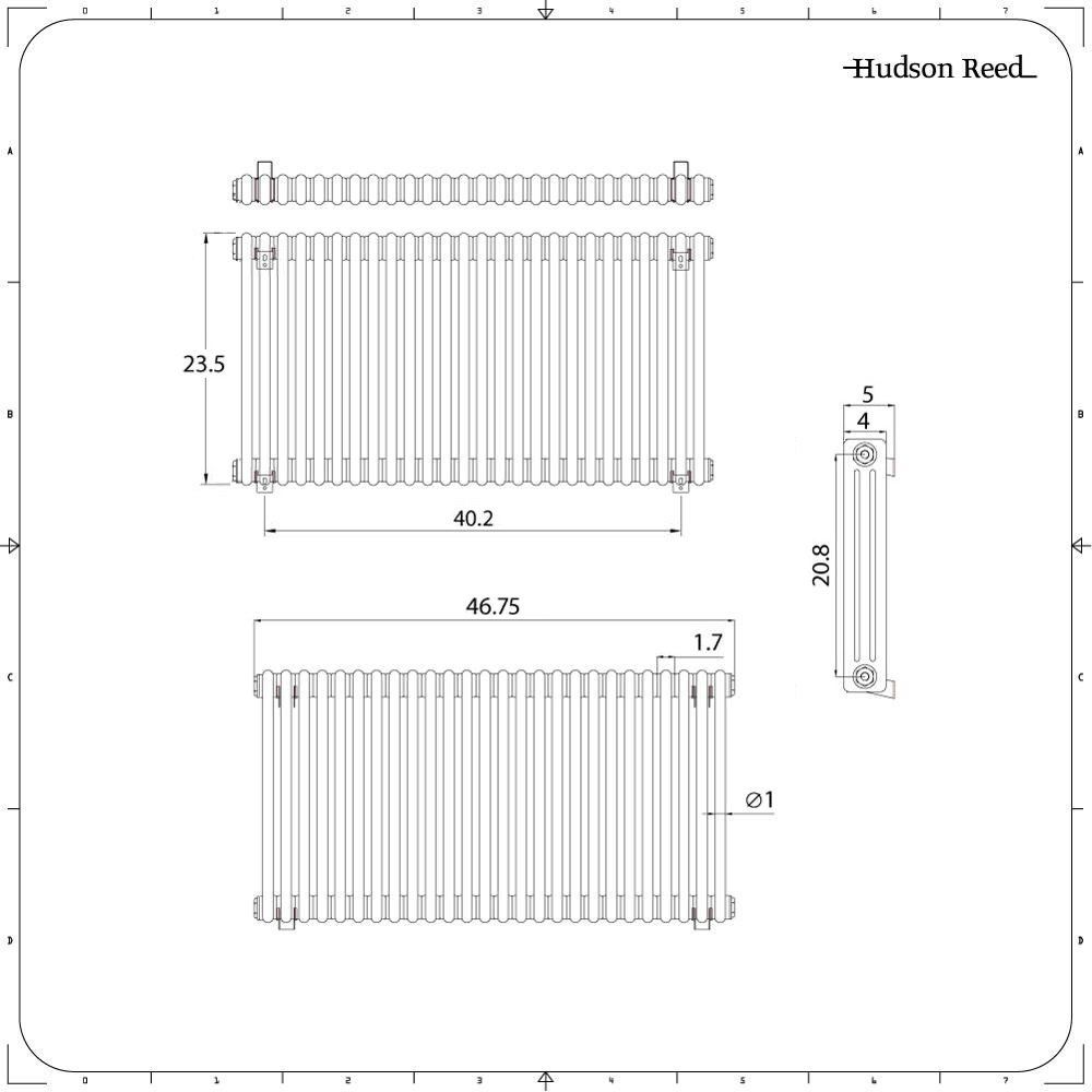 Steel Radiator Size Chart Regent - Anthracite Horizontal 3-Column Traditional Cast-Iron Style ...