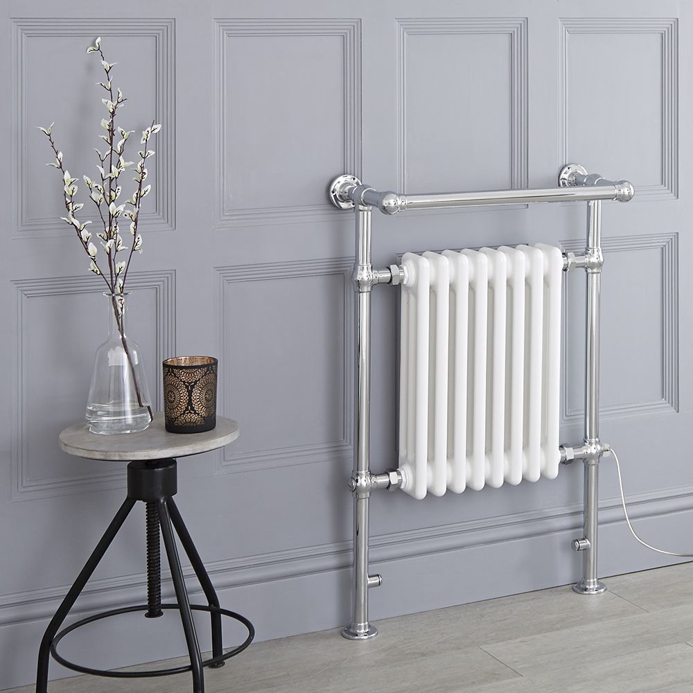Marquis Electric White Traditional Plug In Heated Towel Warmer with Drying Rail 36.75 x 24.5