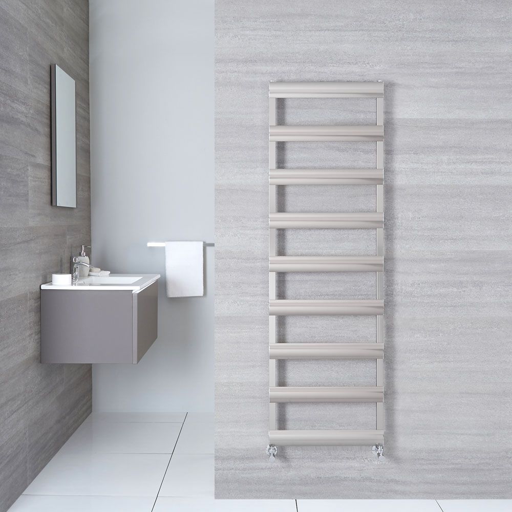 Gradus Brushed Chrome Hydronic Towel Warmer 62.5 x 19.75