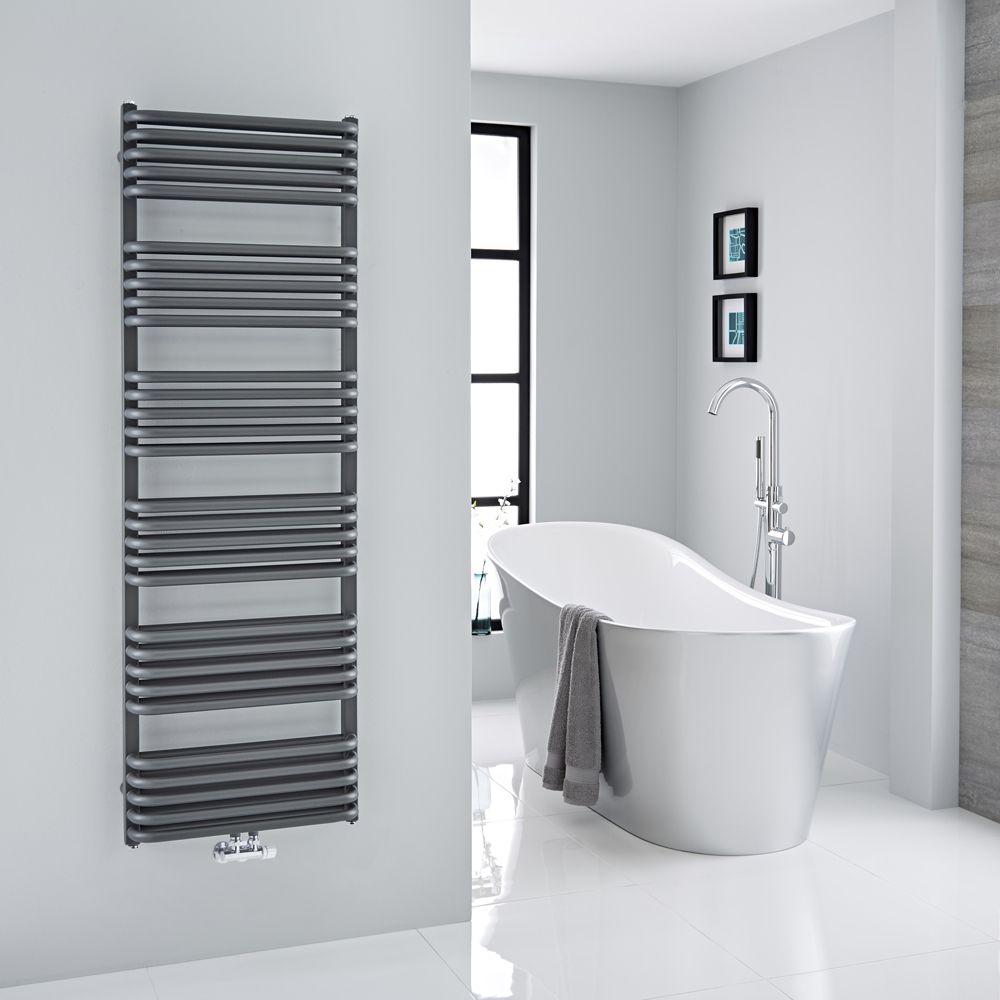 Arch Anthracite Hydronic Heated Towel Warmer 60.25 x 19.75