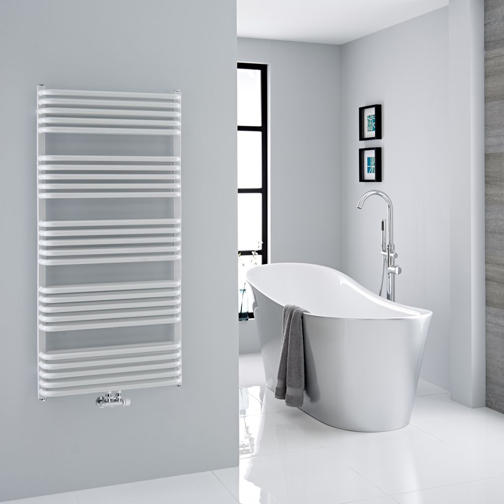 Arch White Hydronic Heated Towel Warmer 50 x 23.5