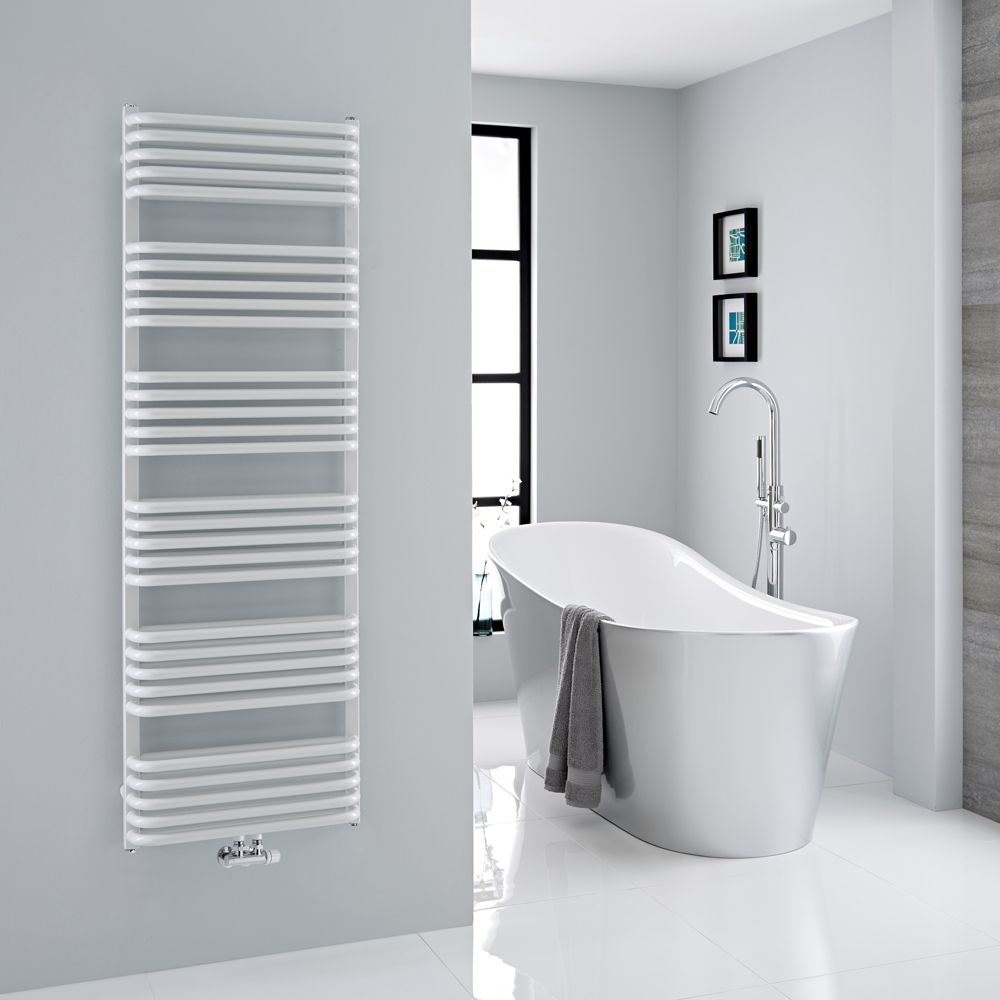 Arch White Hydronic Heated Towel Warmer 60.25 x 19.75