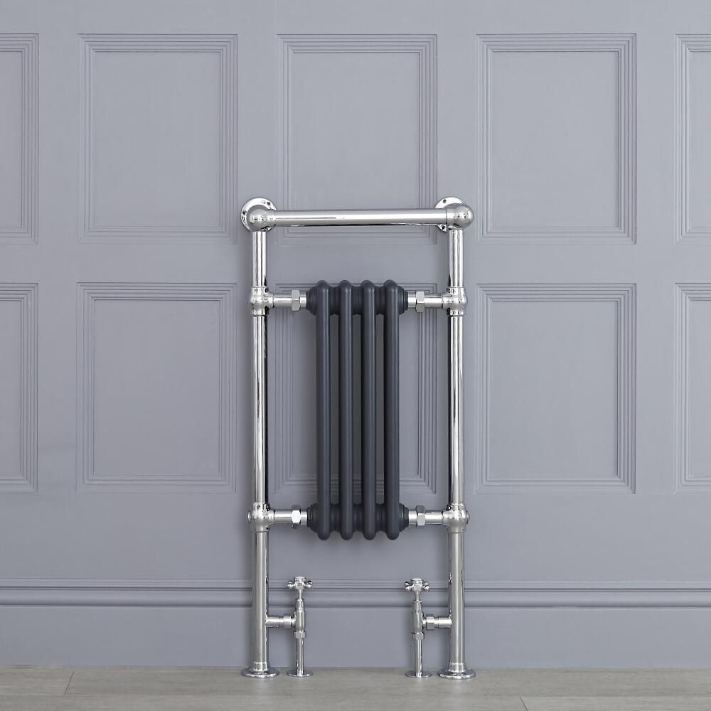 Marquis Anthracite Traditional Heated Towel Warmer with Drying Rail 36.75 x 17.75