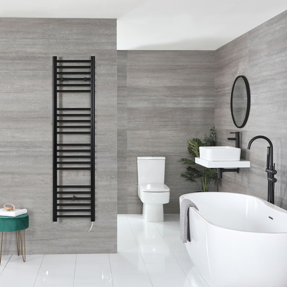 Nox Electric Matte Black Flat Plug In Towel Warmer 63 x 15 3 4