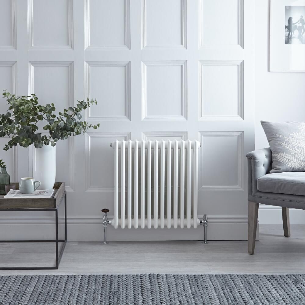 Regent White Horizontal 3-Column Traditional Cast-Iron Style
