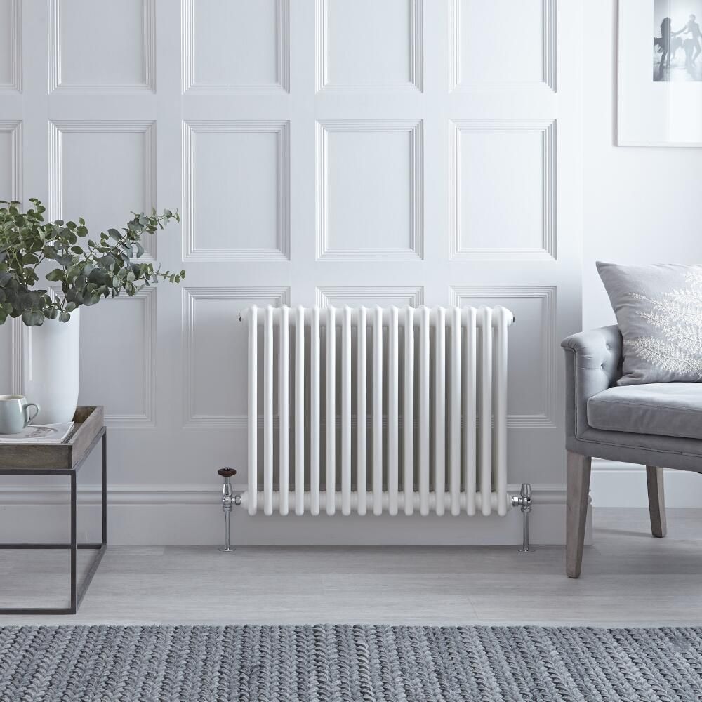 Regent - White Horizontal 3-Column Traditional Cast-Iron Style