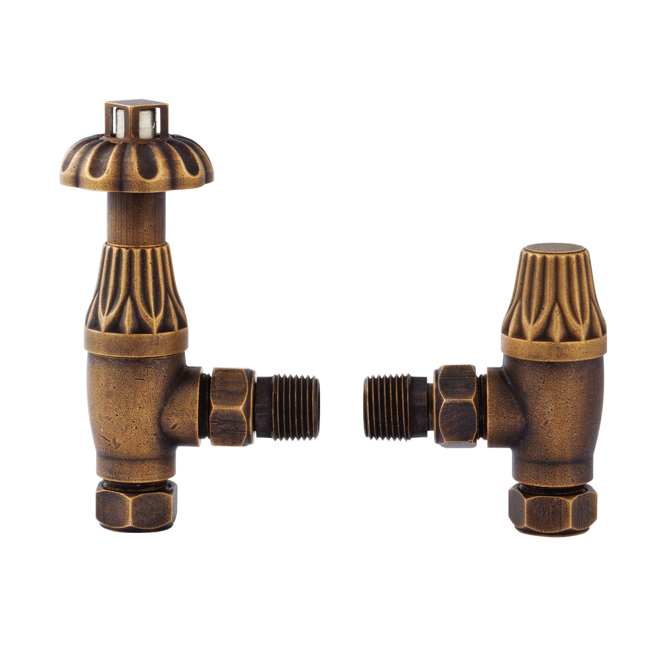 traditional thermostatic angled radiator valves 