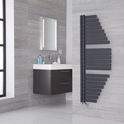 Lazio - Anthracite Hydronic Designer Towel Warmer - 57.5" x 21.5"