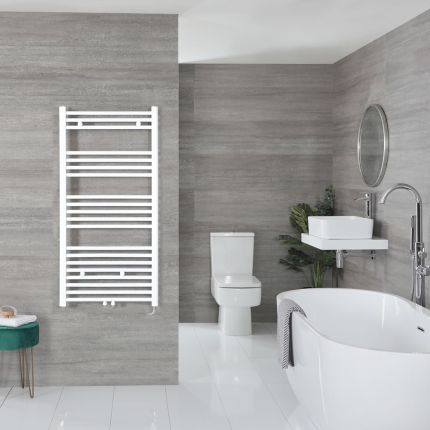 Neva Electric - White Flat Plug-In Towel Warmer - 46 3/4” x 23 5/8”