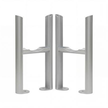 Regent - Metallic Silver Floor Mounting Feet Kit for 3 Column Traditional Radiator