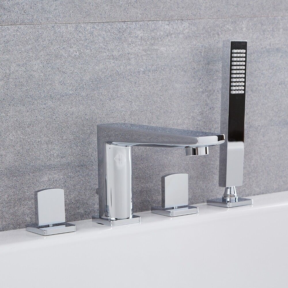 Arcadia Chrome Roman Tub Faucet With Hand Shower