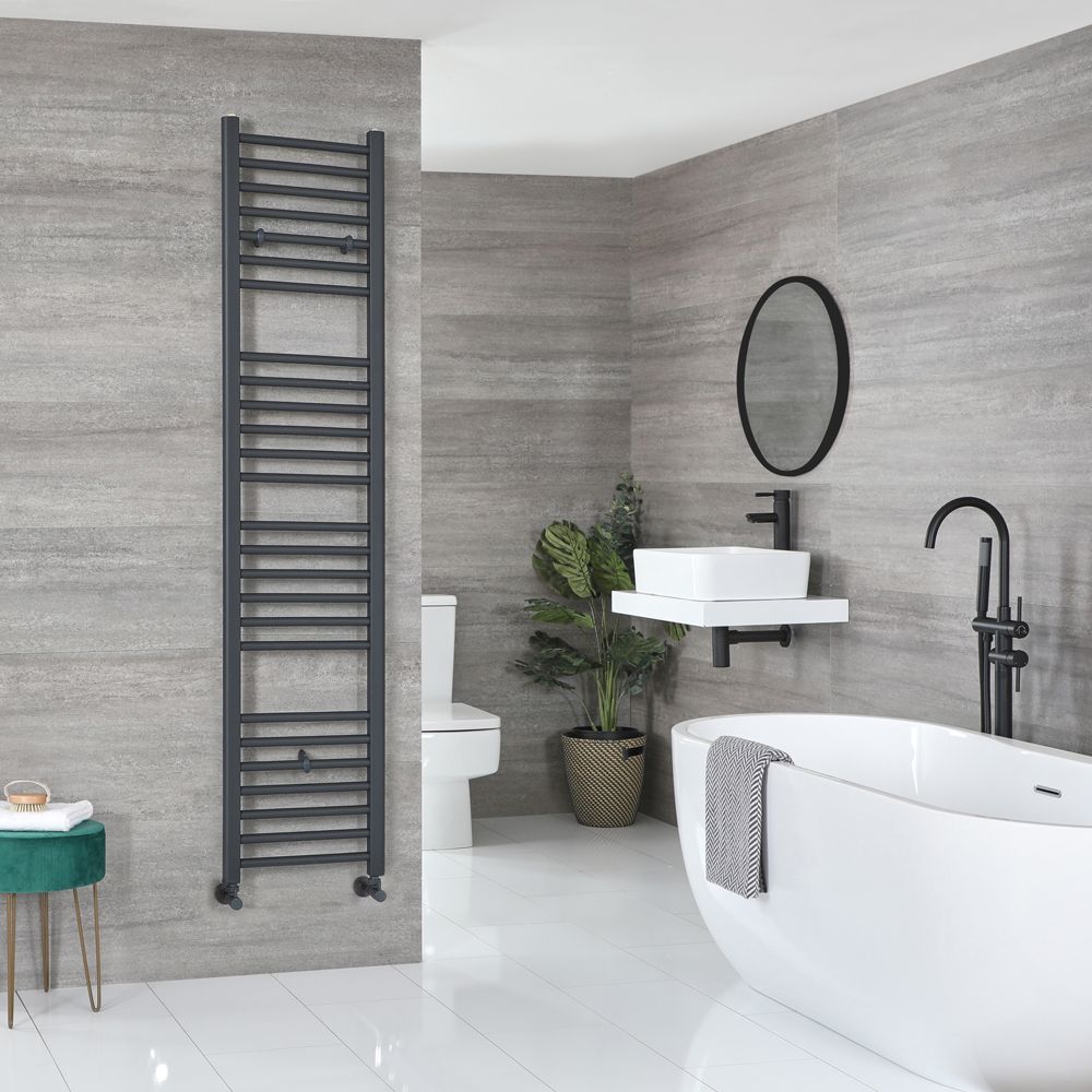 Artle - Anthracite Hydronic Flat Towel Warmer - 70 7/8” x 15 3/4”