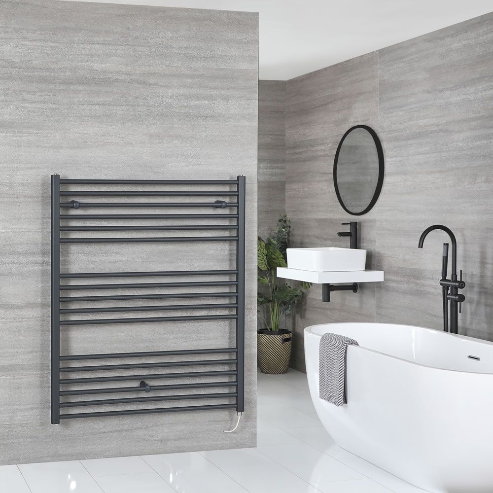 Artle Electric - Anthracite Flat Plug-In Towel Warmer - 47” x 39”