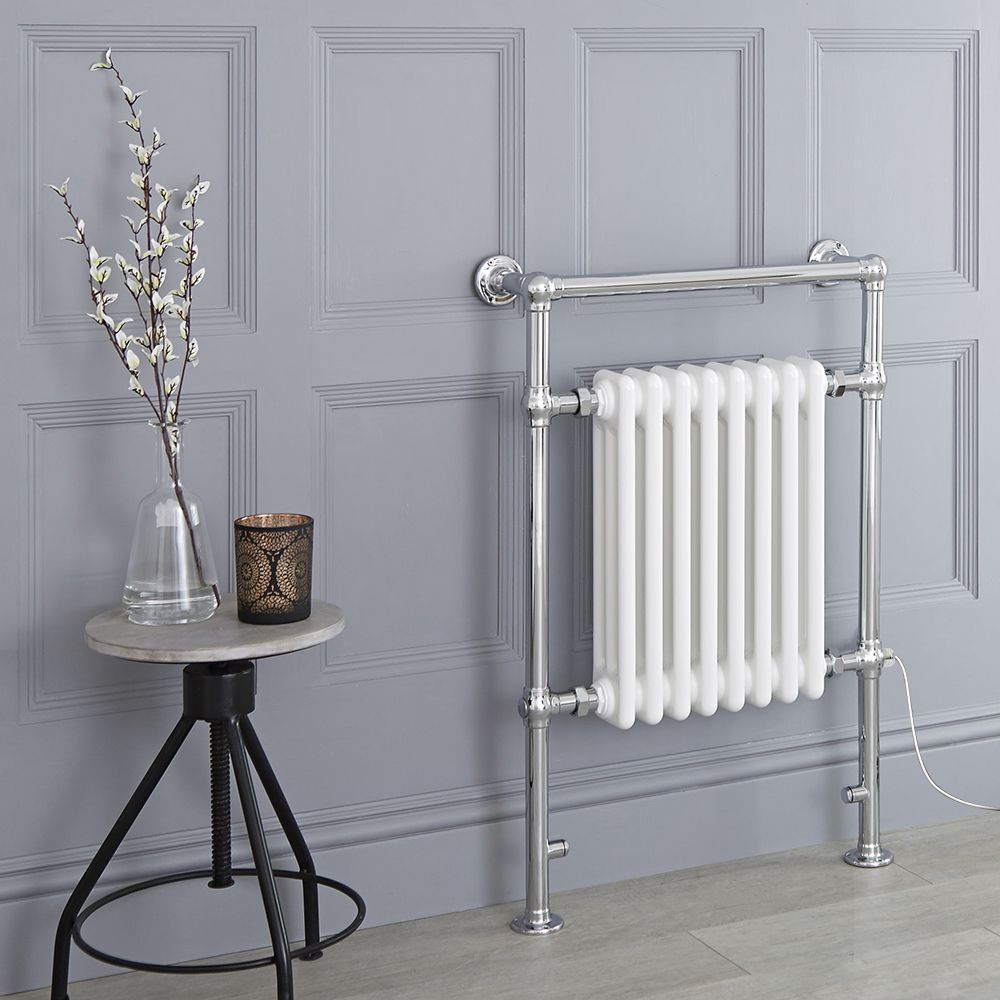 Marquis Electric - White Traditional Plug-In Heated Towel Warmer - 36.75" x 24.5"