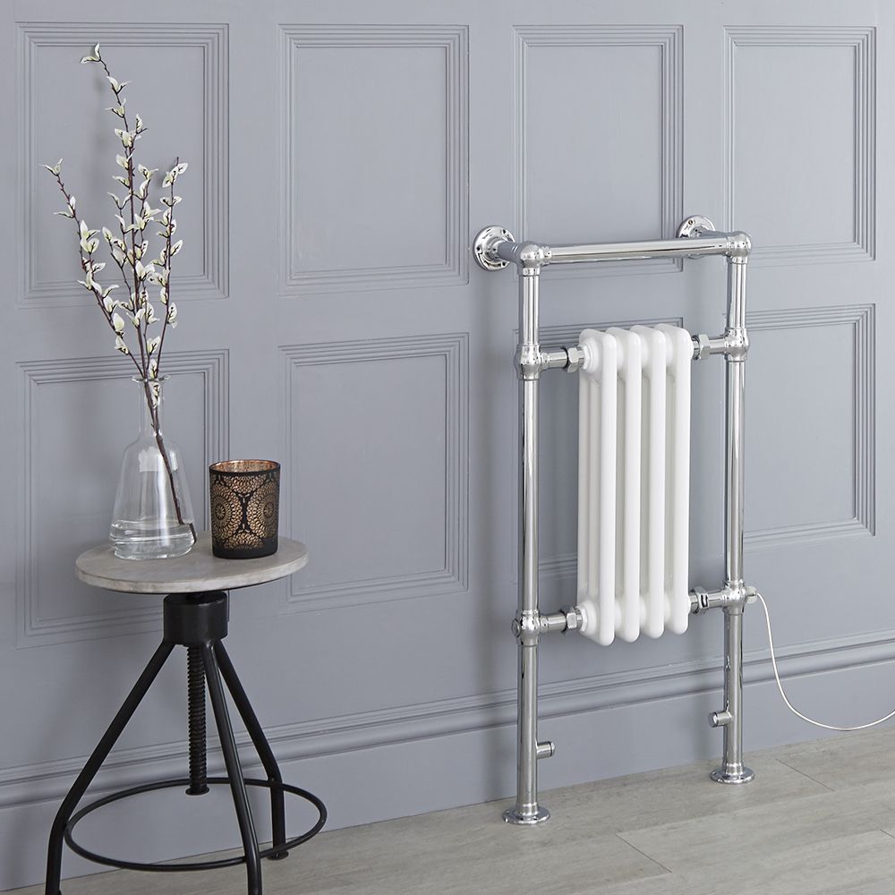 Marquis Electric - White Traditional Plug-In Heated Towel Warmer - 36.75" x 17.75"