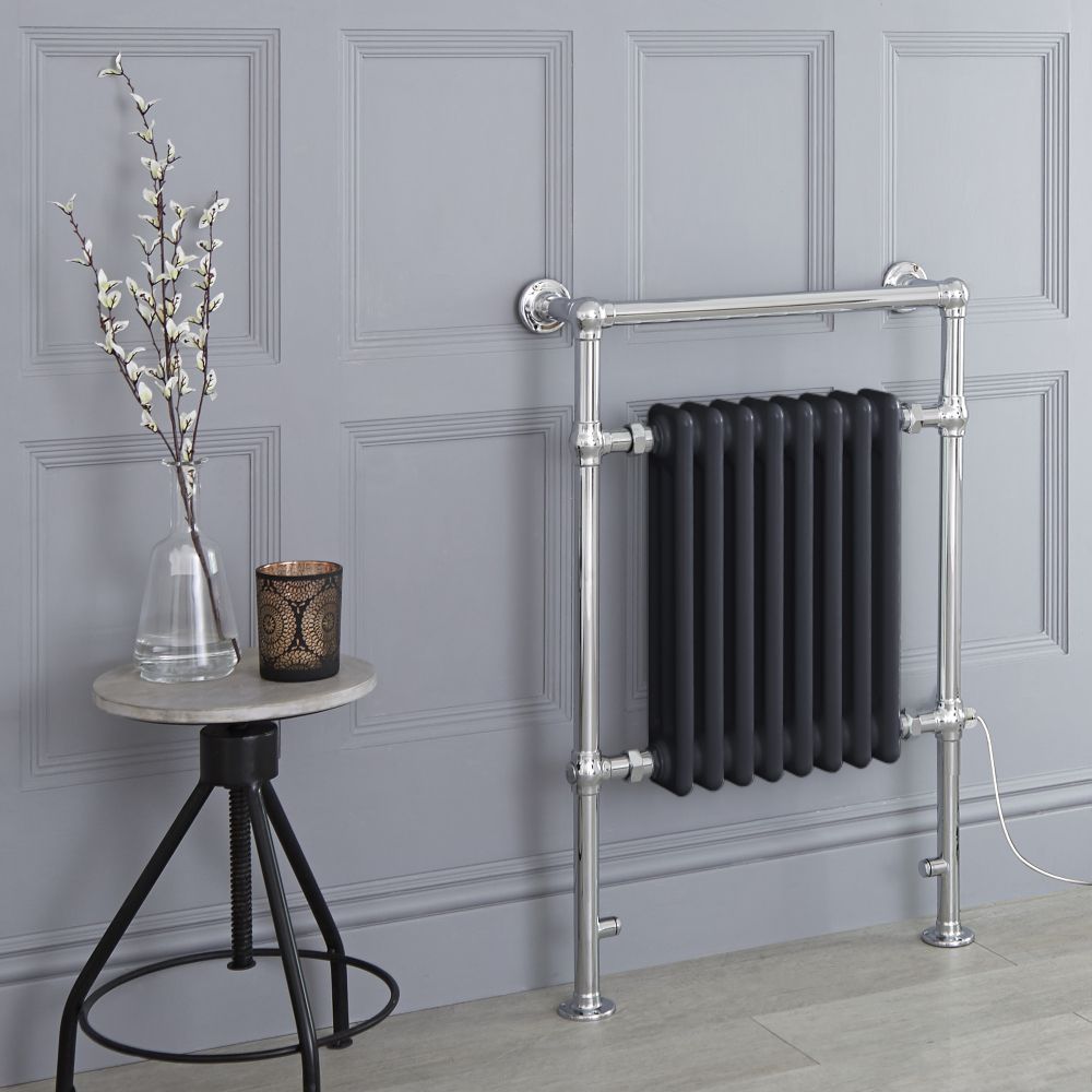 Marquis Electric - Anthracite Traditional Plug-In Heated Towel Warmer - 36.75" x 24.5"