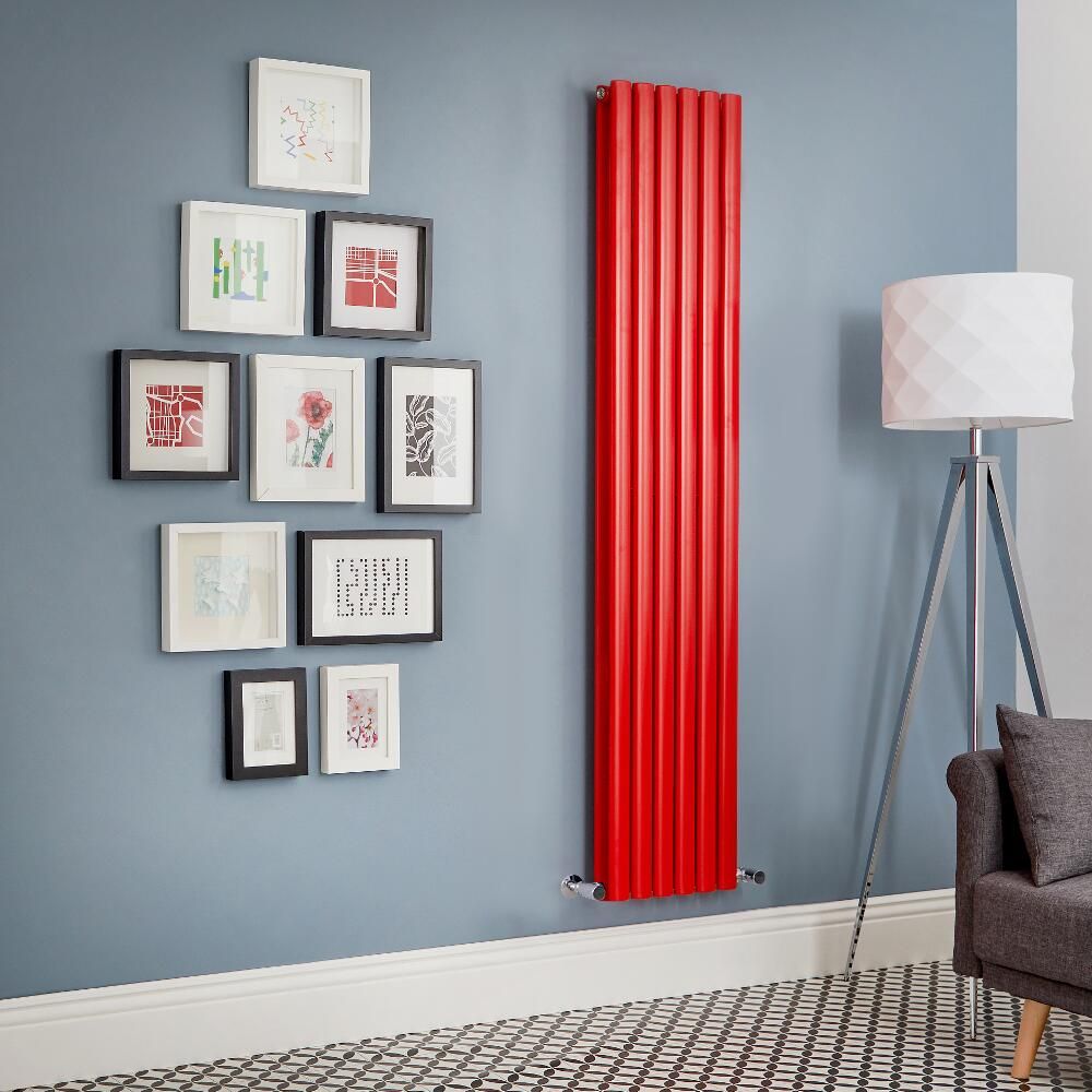 Revive - Red Vertical Double-Panel Designer Radiator - All Sizes