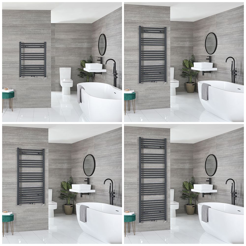 Neva Electric - Anthracite Flat Plug-In Towel Warmer - Choice of Size