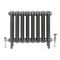 Erté - Oval Column Cast Iron Radiator - 22.05" Tall - Pewter - Multiple Sizes Available