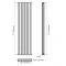 Sloane - Anthracite Vertical Double Flat-Panel Designer Radiator - 70" x 18.5"