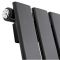 Delta - Black Vertical Single Slim-Panel Designer Radiator - 70" x 11"