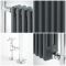 Marquis - Anthracite Traditional Heated Towel Warmer with Drying Rail - 36.75" x 31.25"