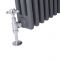Regent - Anthracite Vertical 3-Column Traditional Cast-Iron Style Radiator - 70.75" x 17.75"