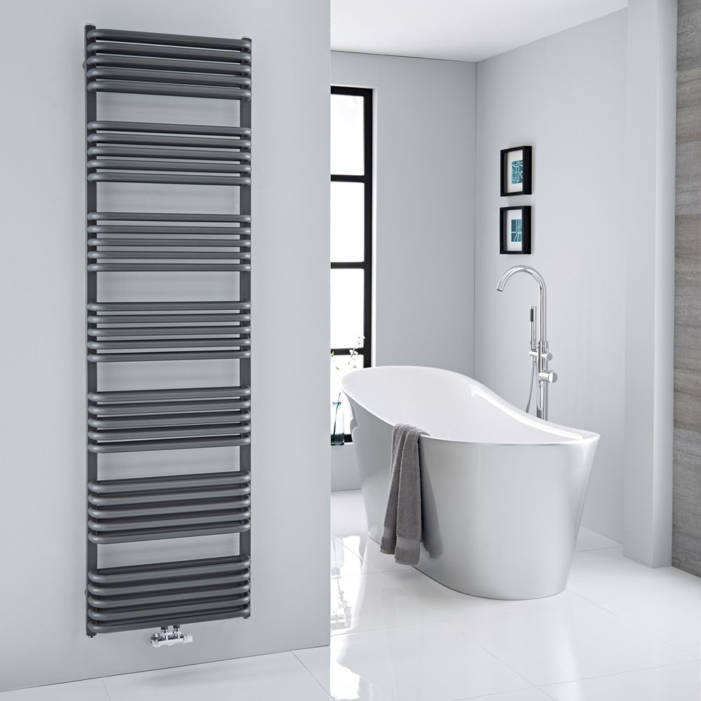 Arch - Anthracite Hydronic Heated Towel Warmer - 70.75 x 19.75